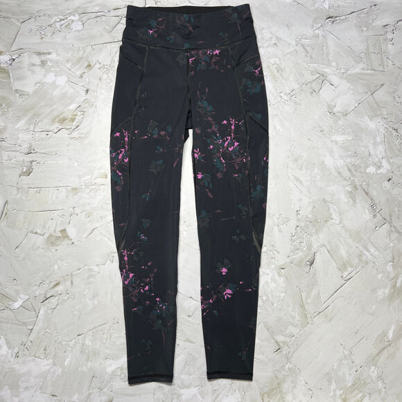 Sweaty Betty SIZE XS Zero Gravity High Waist 7/8 Gym Run Leggings Black Daisy - Picture 2 of 12